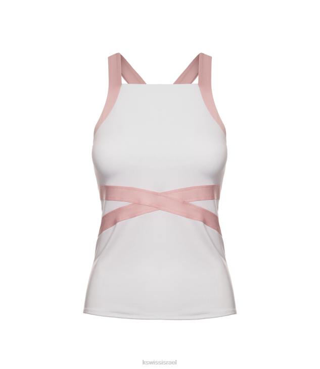נשים לבן טנק צולב Z2PR574 K-Swiss לבוש
